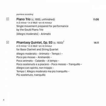 CD York Bowen: Phantasy Quintet / Piano Trios / Clarinet Sonata 306323