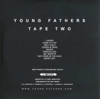 2CD Young Fathers: Tape One / Tape Two 446650