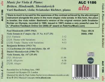 CD Yuri Bashmet: Music For Viola & Piano 438086