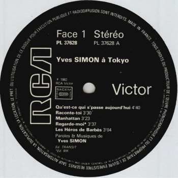 LP Yves Simon: Concert À Tokyo 539906