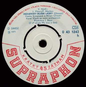 SP Yvetta Simonová: My Dva A Čas / Indiánský Bůžek Lásky