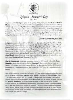 LP Zeitgeist: Summer's Day LTD