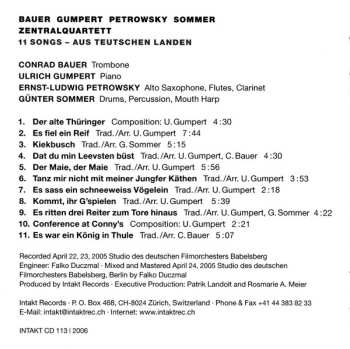 CD Zentralquartett: 11 Songs - Aus Teutschen Landen 466057
