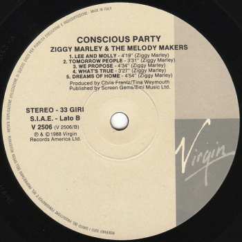 LP Ziggy Marley And The Melody Makers: Conscious Party