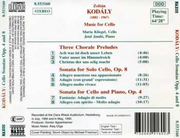 CD Zoltán Kodály: Music For Cello - Three Chorale Preludes, Cello Sonatas Opp. 4 And 8 355699