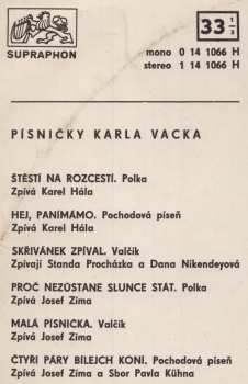 LP Karel Vacek: Zůstaň Tu S Námi, Muziko Česká - Nejoblíbenější Lidovky Karla Vacka 496074