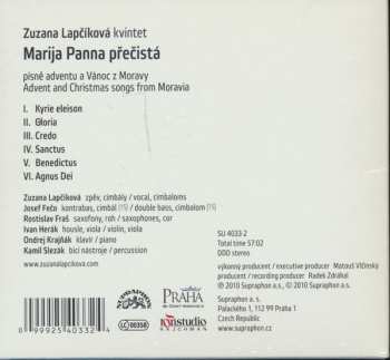 CD Zuzana Lapčíková Kvintet: Marija Panna Přečistá (Moravské Písně Adventu A Vánoc) 22862